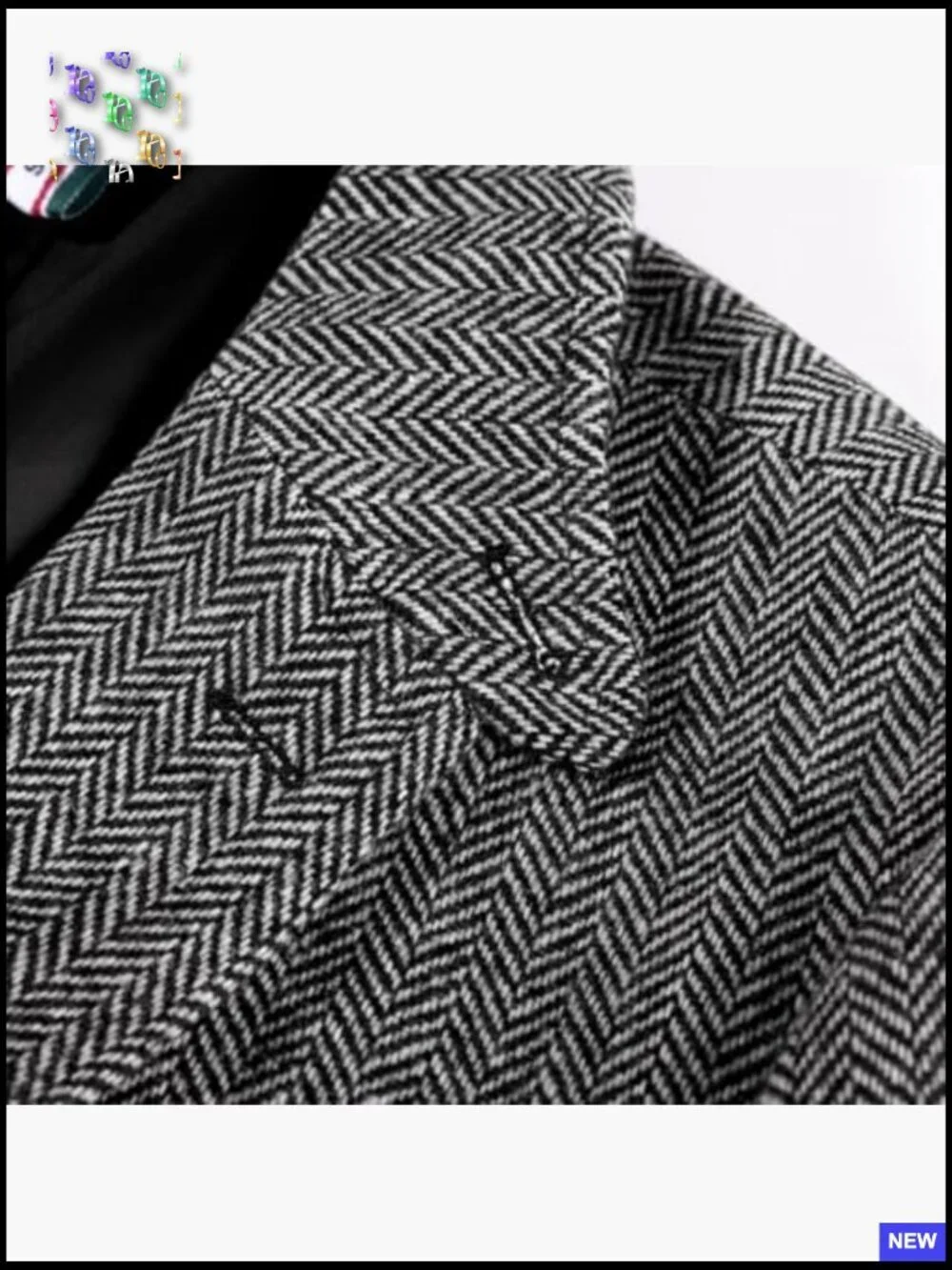 Vintage Wool Blend Herringbone Tweed Sport Coat Classic Fit Two Button Blazer
